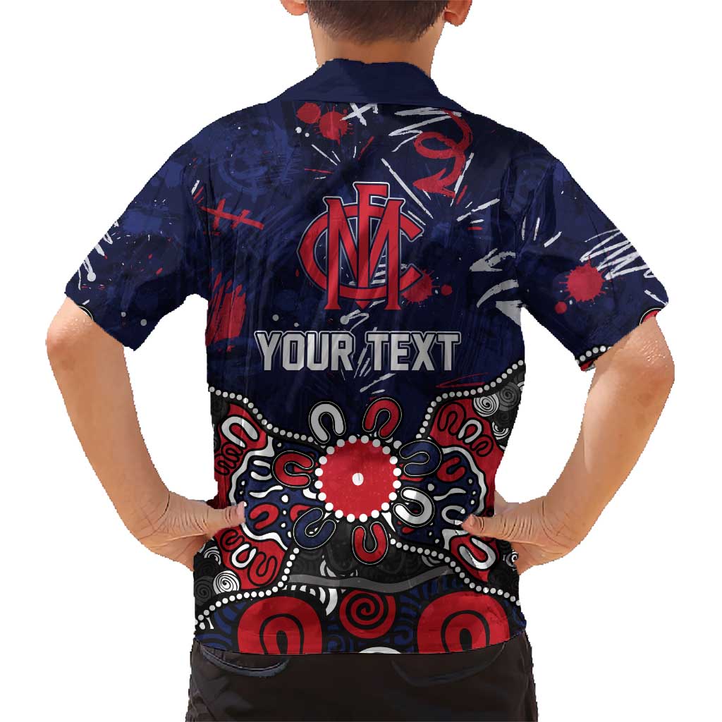 Personalized Melbourne Demons Hawaiian Shirt Aboriginal Dot Painting Graffiti Style