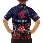 Personalized Melbourne Demons Hawaiian Shirt Aboriginal Dot Painting Graffiti Style