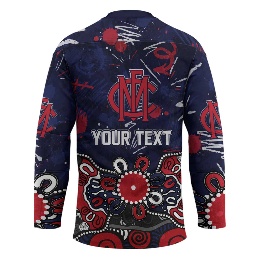 Personalized Melbourne Demons Hockey Jersey Aboriginal Dot Painting Graffiti Style