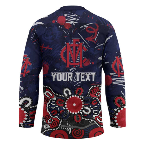 Personalized Melbourne Demons Hockey Jersey Aboriginal Dot Painting Graffiti Style