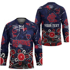 Personalized Melbourne Demons Hockey Jersey Aboriginal Dot Painting Graffiti Style