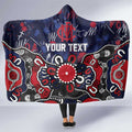 Personalized Melbourne Demons Hooded Blanket Aboriginal Dot Painting Graffiti Style