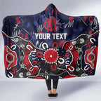 Personalized Melbourne Demons Hooded Blanket Aboriginal Dot Painting Graffiti Style