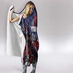 Personalized Melbourne Demons Hooded Blanket Aboriginal Dot Painting Graffiti Style