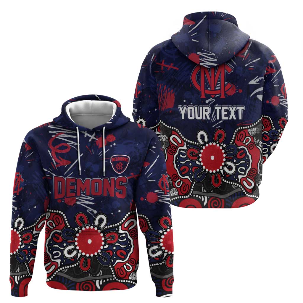 Personalized Melbourne Demons Hoodie Aboriginal Dot Painting Graffiti Style