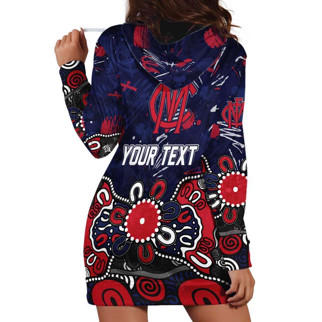 Personalized Melbourne Demons Hoodie Dress Aboriginal Dot Painting Graffiti Style