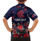 Personalized Melbourne Demons Kid Hawaiian Shirt Aboriginal Dot Painting Graffiti Style