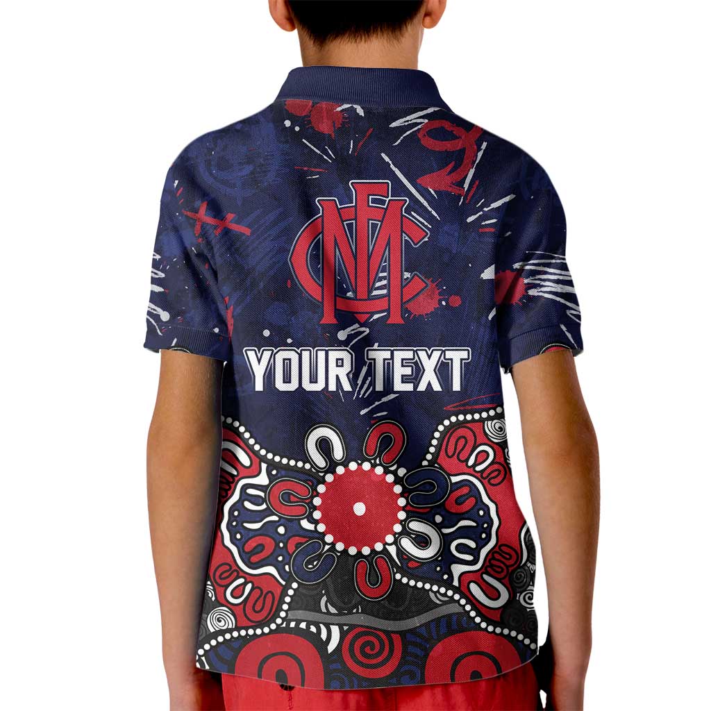 Personalized Melbourne Demons Kid Polo Shirt Aboriginal Dot Painting Graffiti Style