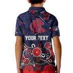Personalized Melbourne Demons Kid Polo Shirt Aboriginal Dot Painting Graffiti Style