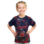 Personalized Melbourne Demons Kid T Shirt Aboriginal Dot Painting Graffiti Style