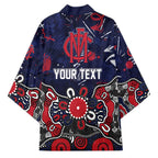 Personalized Melbourne Demons Kimono Aboriginal Dot Painting Graffiti Style