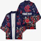 Personalized Melbourne Demons Kimono Aboriginal Dot Painting Graffiti Style