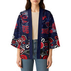 Personalized Melbourne Demons Kimono Aboriginal Dot Painting Graffiti Style