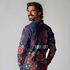 Personalized Melbourne Demons Long Sleeve Polo Shirt Aboriginal Dot Painting Graffiti Style