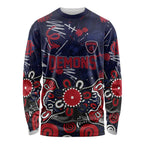 Personalized Melbourne Demons Long Sleeve Shirt Aboriginal Dot Painting Graffiti Style