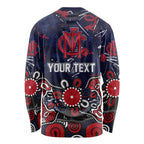 Personalized Melbourne Demons Long Sleeve Shirt Aboriginal Dot Painting Graffiti Style