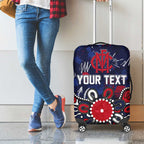 Personalized Melbourne Demons Luggage Cover Aboriginal Dot Painting Graffiti Style