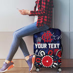 Personalized Melbourne Demons Luggage Cover Aboriginal Dot Painting Graffiti Style