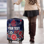 Personalized Melbourne Demons Luggage Cover Aboriginal Dot Painting Graffiti Style