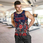 Personalized Melbourne Demons Men Tank Top Aboriginal Dot Painting Graffiti Style