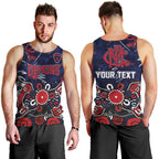 Personalized Melbourne Demons Men Tank Top Aboriginal Dot Painting Graffiti Style