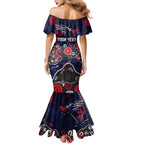 Personalized Melbourne Demons Mermaid Dress Aboriginal Dot Painting Graffiti Style