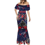 Personalized Melbourne Demons Mermaid Dress Aboriginal Dot Painting Graffiti Style