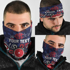 Personalized Melbourne Demons Neck Gaiter Aboriginal Dot Painting Graffiti Style