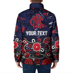 Personalized Melbourne Demons Padded Jacket Aboriginal Dot Painting Graffiti Style