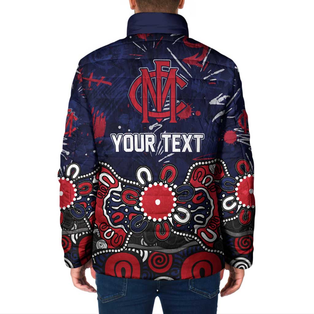 Personalized Melbourne Demons Padded Jacket Aboriginal Dot Painting Graffiti Style