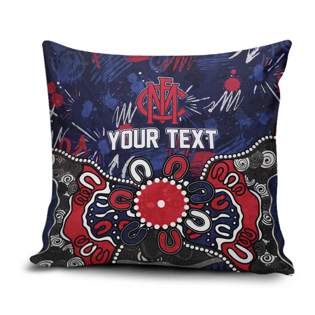 Personalized Melbourne Demons Pillow Cover Aboriginal Dot Painting Graffiti Style