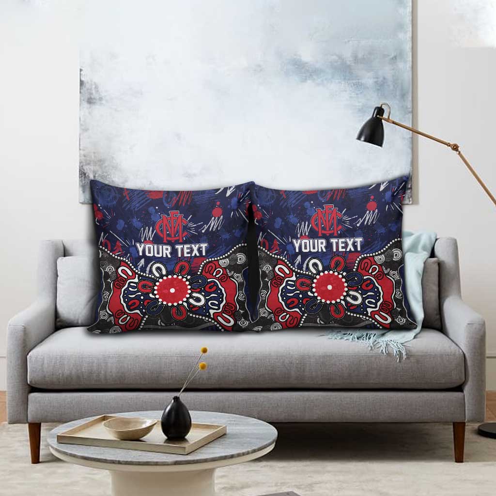 Personalized Melbourne Demons Pillow Cover Aboriginal Dot Painting Graffiti Style