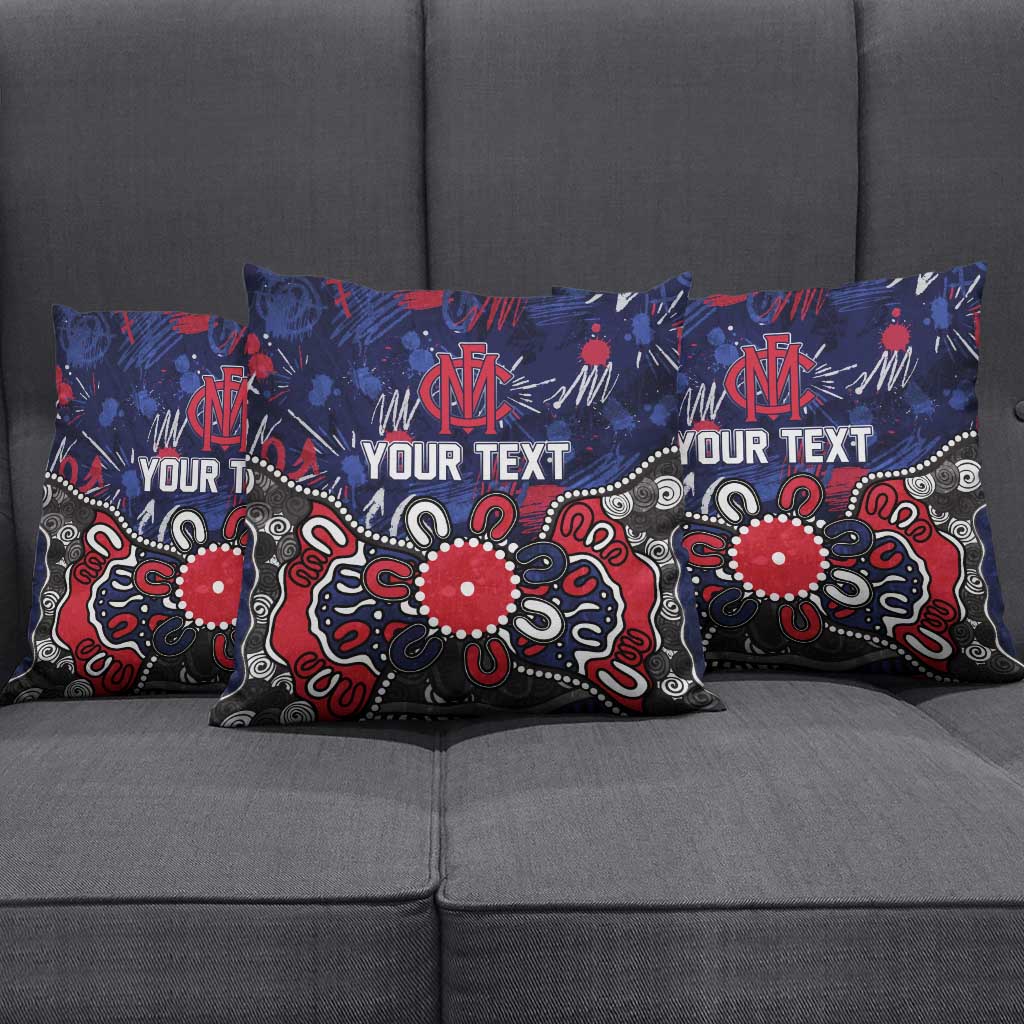 Personalized Melbourne Demons Pillow Cover Aboriginal Dot Painting Graffiti Style