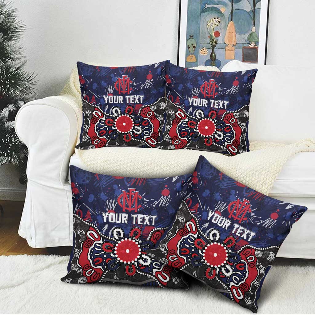 Personalized Melbourne Demons Pillow Cover Aboriginal Dot Painting Graffiti Style