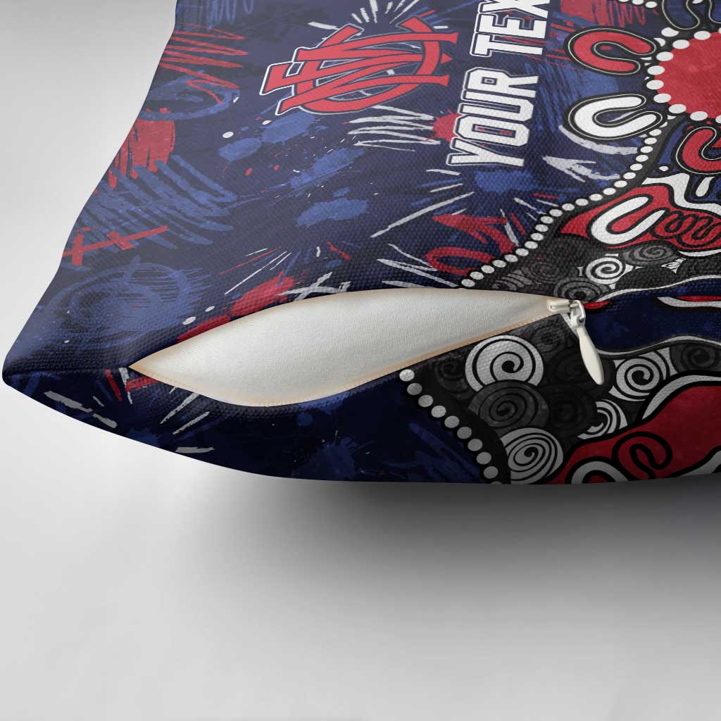 Personalized Melbourne Demons Pillow Cover Aboriginal Dot Painting Graffiti Style