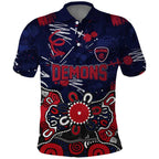 Personalized Melbourne Demons Polo Shirt Aboriginal Dot Painting Graffiti Style