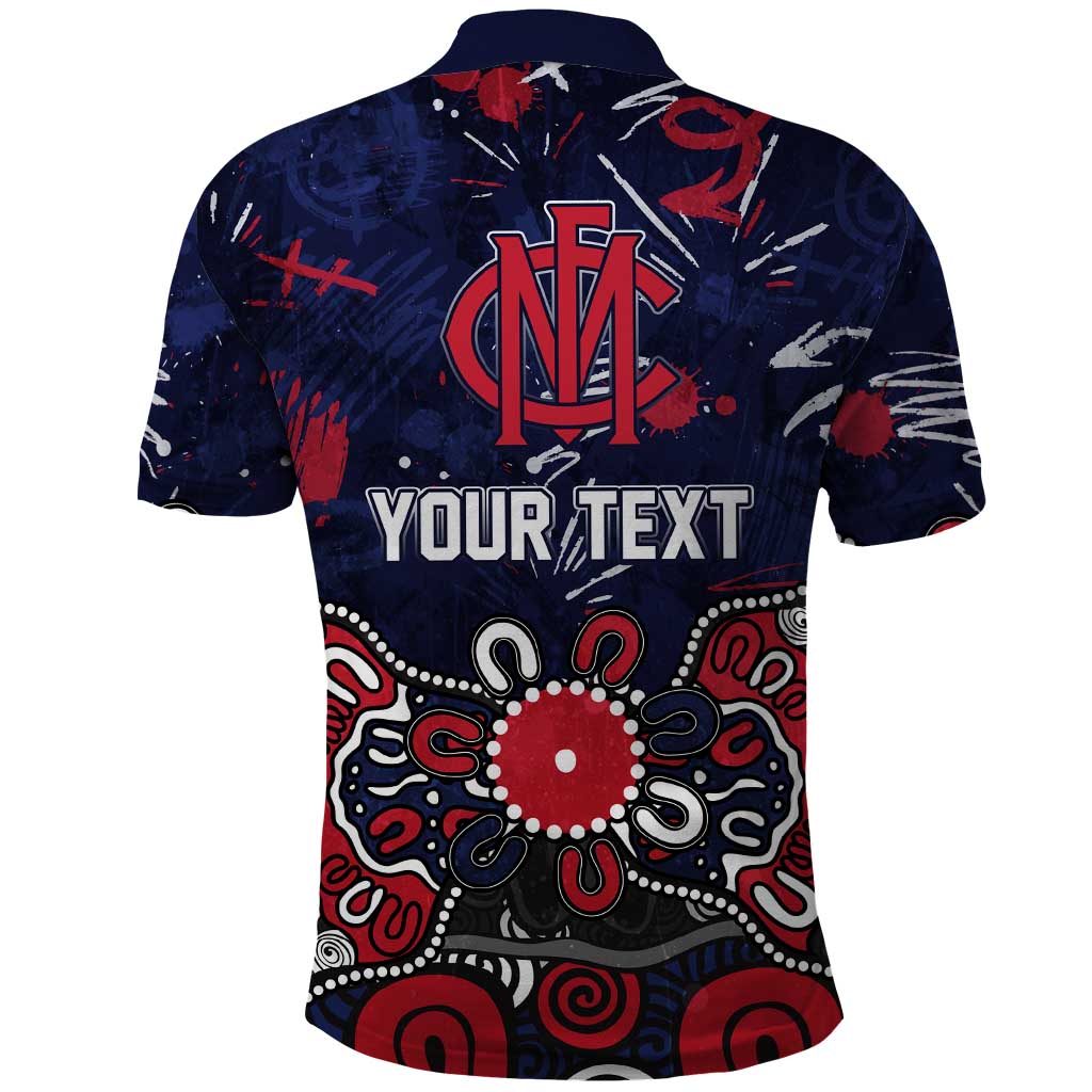 Personalized Melbourne Demons Polo Shirt Aboriginal Dot Painting Graffiti Style