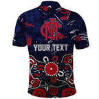 Personalized Melbourne Demons Polo Shirt Aboriginal Dot Painting Graffiti Style