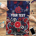 Personalized Melbourne Demons Puzzle Aboriginal Dot Painting Graffiti Style