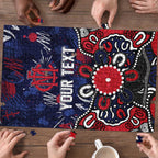Personalized Melbourne Demons Puzzle Aboriginal Dot Painting Graffiti Style
