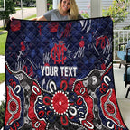 Personalized Melbourne Demons Quilt Aboriginal Dot Painting Graffiti Style