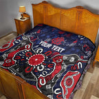 Personalized Melbourne Demons Quilt Aboriginal Dot Painting Graffiti Style