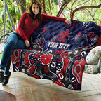 Personalized Melbourne Demons Quilt Aboriginal Dot Painting Graffiti Style
