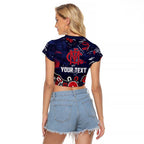 Personalized Melbourne Demons Raglan Cropped T Shirt Aboriginal Dot Painting Graffiti Style