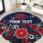Personalized Melbourne Demons Round Carpet Aboriginal Dot Painting Graffiti Style