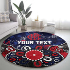 Personalized Melbourne Demons Round Carpet Aboriginal Dot Painting Graffiti Style