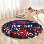 Personalized Melbourne Demons Round Carpet Aboriginal Dot Painting Graffiti Style