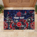 Personalized Melbourne Demons Rubber Doormat Aboriginal Dot Painting Graffiti Style