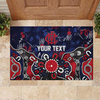 Personalized Melbourne Demons Rubber Doormat Aboriginal Dot Painting Graffiti Style