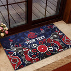 Personalized Melbourne Demons Rubber Doormat Aboriginal Dot Painting Graffiti Style